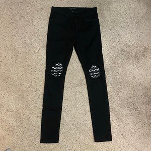 Monfrere "Jagger" Checkerboard Skinny Jeans